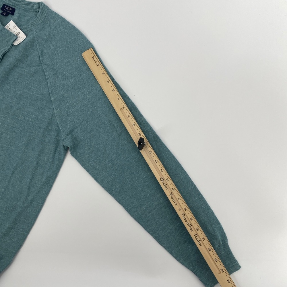 NEW J.Crew Cotton Crewneck Sweater Mens XL Teal Re-Imagined Raglan Classic - Picture 11 of 13